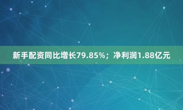 新手配资同比增长79.85%；净利润1.88亿元